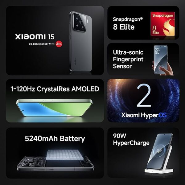 Xiaomi 15 (Black, 12GB/512GB)| 50 MP Leica Triple Camera